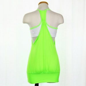 NWOT Lululemon No Limits Tank White/Lime G…
